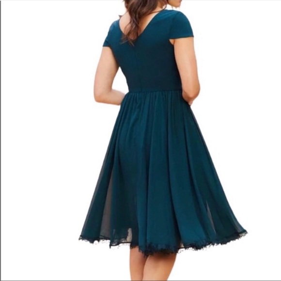 Dress the Population Corey Pine fit n flare cocktail midi dress sz M - Picture 9 of 16